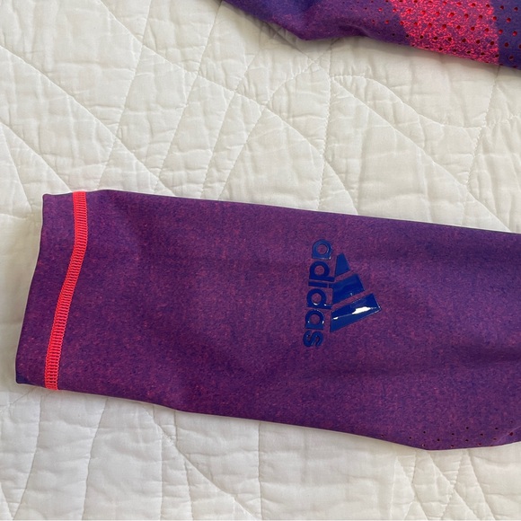 Women’s Adidas Alphaskin Tights size Large signal pink/team roy - Picture 2 of 7